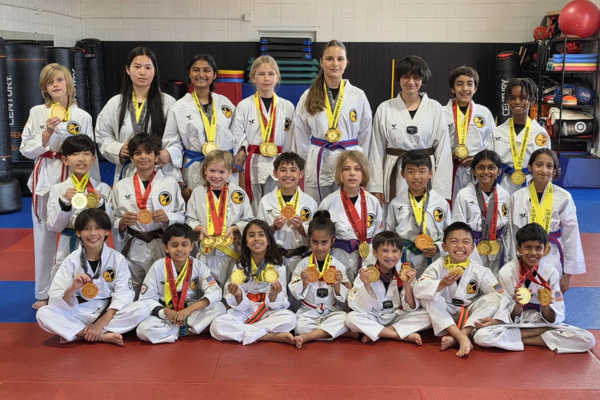 Martial arts students training
